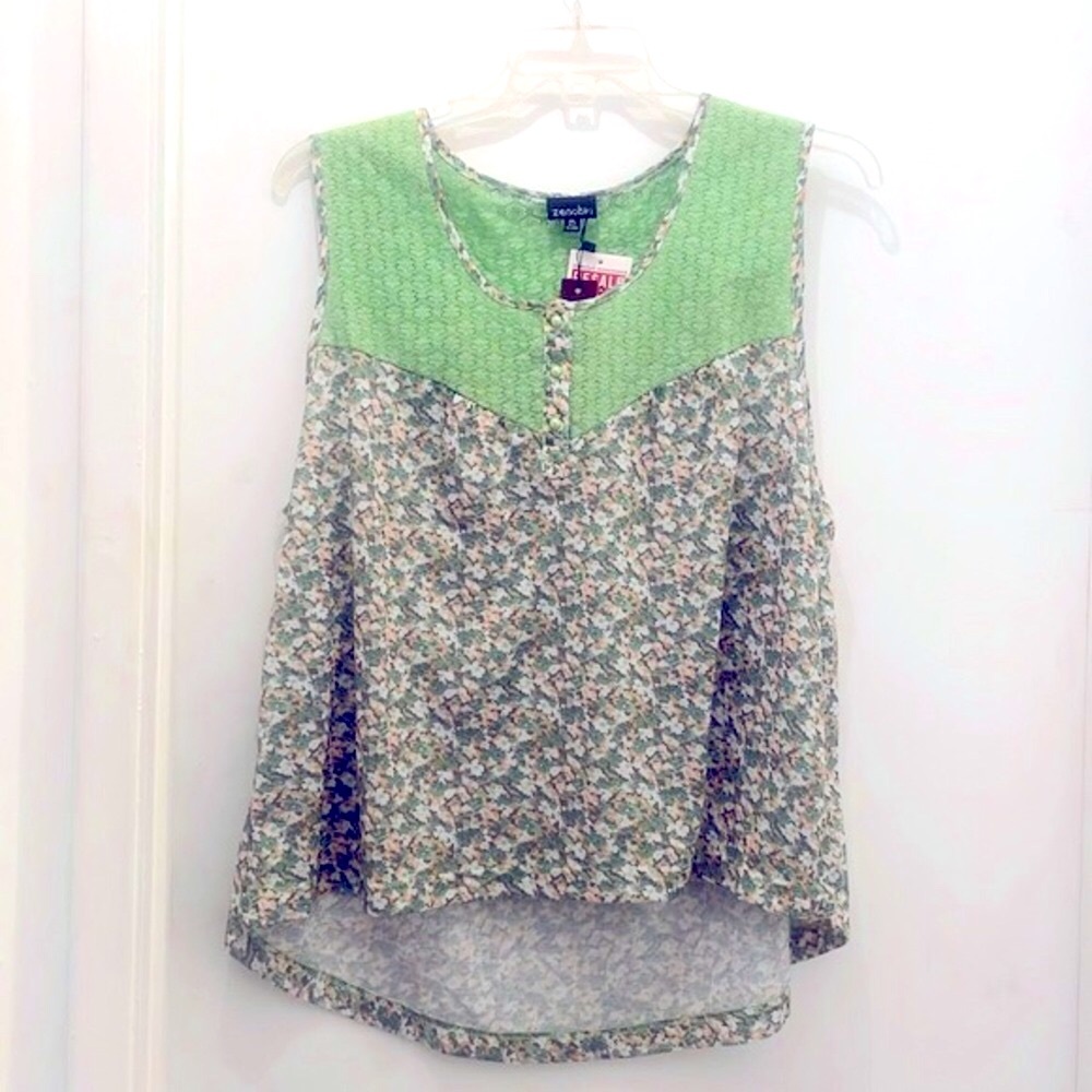 Zenobia blouse tank top muted green size 3X